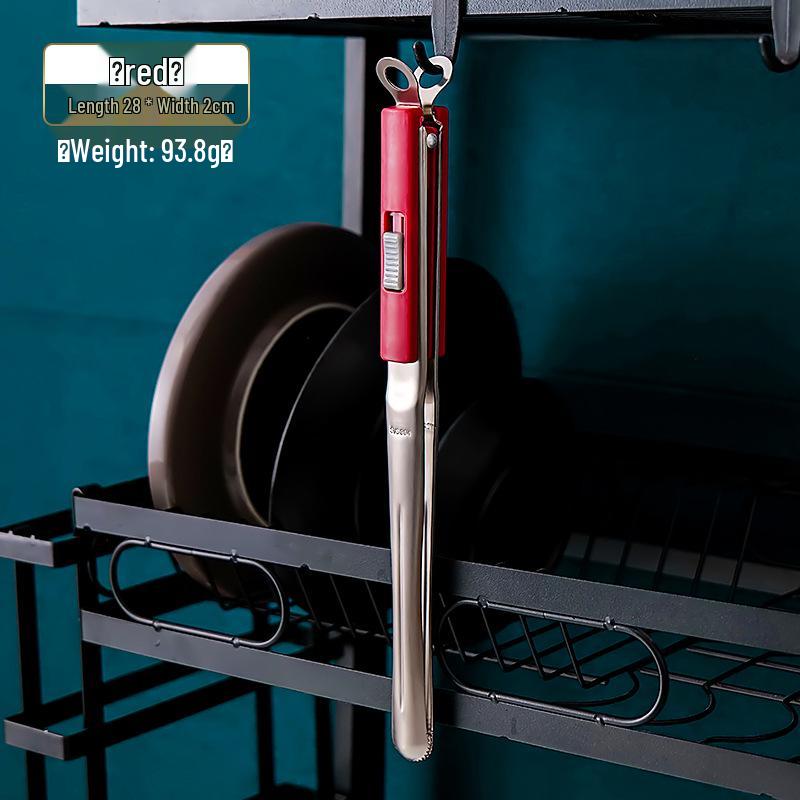 304 Stainless Steel Multi-functional Frying Spatula Tongs for Fish, Pancakes, and Steak: Two-in-One Gadget