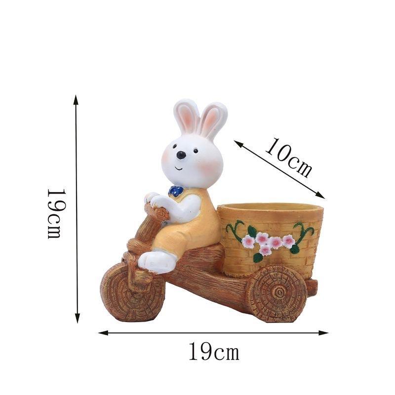 Креативная мультяшная кроличья садовая декорация, наружное садовое украшение, горшок для суккулентов, ландшафтная скульптура, декор для дома