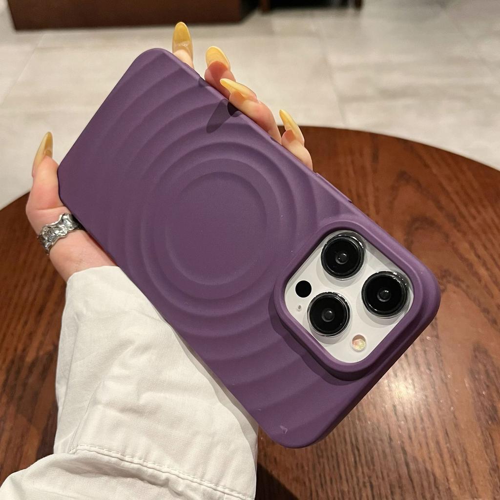 Frosted Apple 11Promax All-Inclusive 11 11 Magnetic Sun Shell Simple Silicone Shell 11 Circle Pattern Mobile Phone Shell