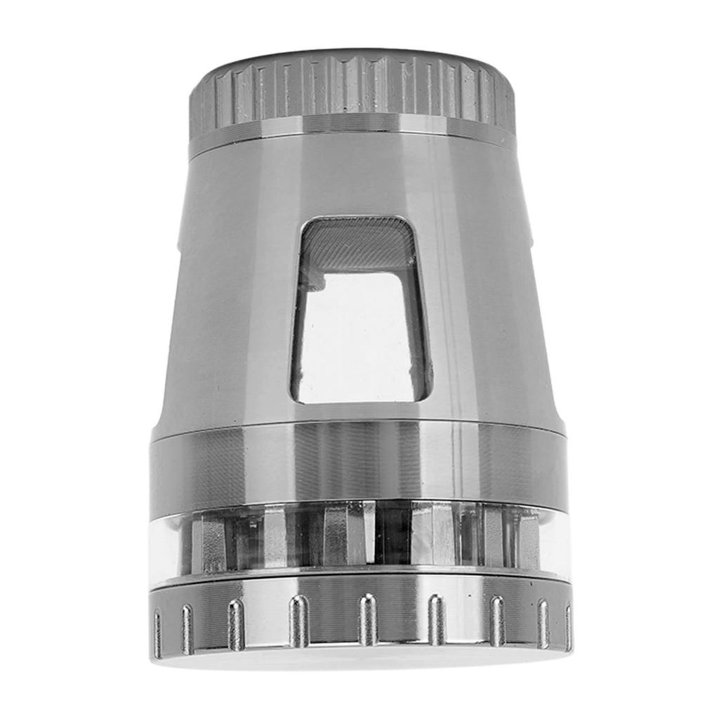 Spice Grinder Small Portable Rust Proof Zinc Alloy Manual Spice Mill for Dry Herbs Nuts Silver Gray