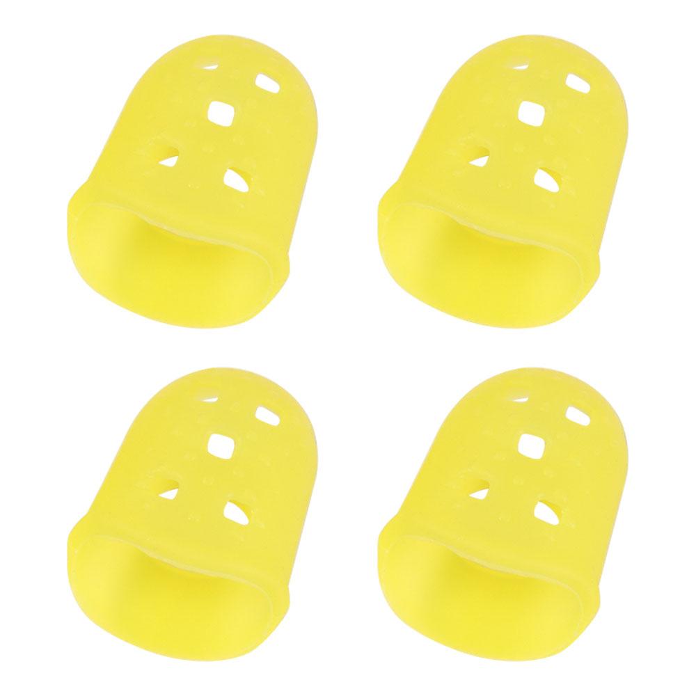 4pcs/set Non-Slip Guitar Fingertip Protectors Rubber Thimble Solid Color Silicone Finger Guards Guitar Accessories