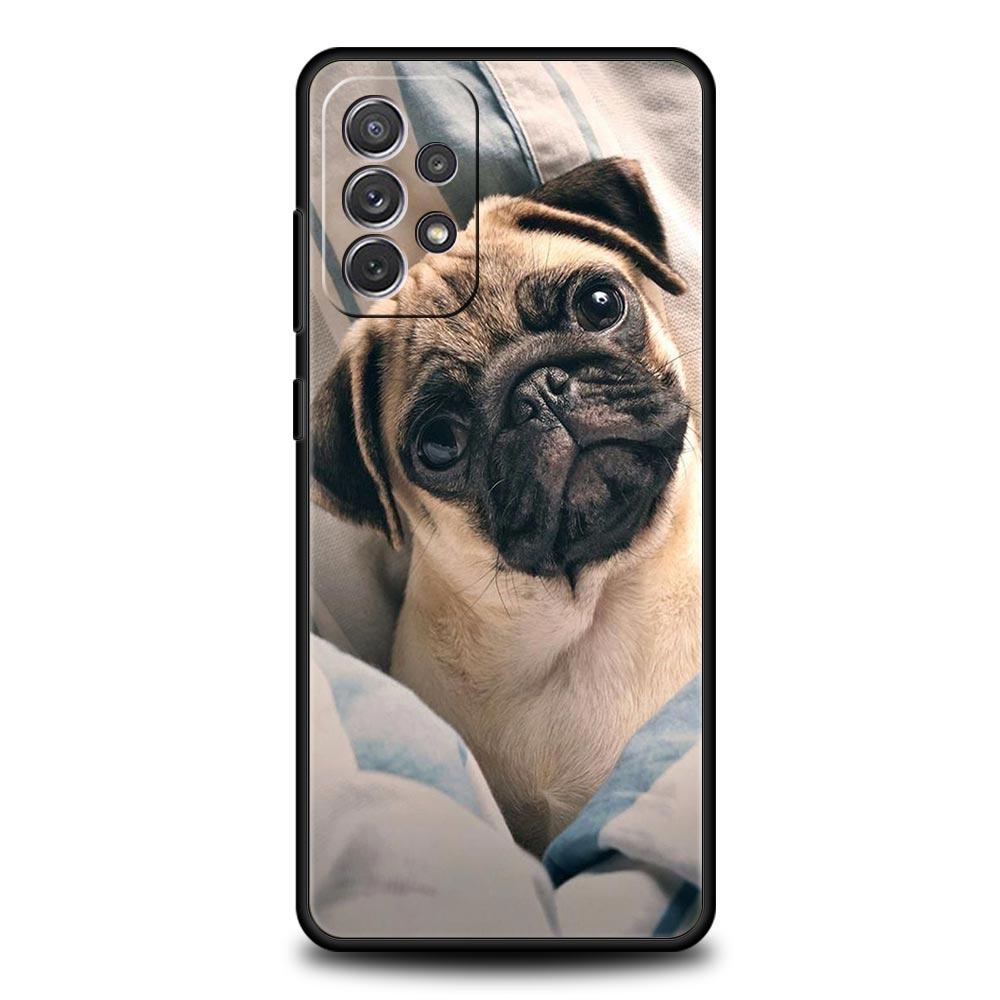 Cute Pug Dog Phone Case for Samsung A51 A71 A21S A12 A11 A15 A25 A31 A41 A23 A33 A53 A73 A03S A05S A13 5G A35 A55 Cover