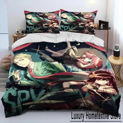 Anime SPY×FAMILY Anya Bedding Set Boys Girls Twin Queen Size Duvet Cover Pillowcase Bed Kids Adult Fashion Home Textile