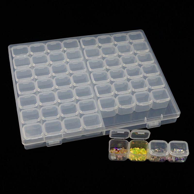 1Pc Multifunctional Clear Plastic Organizer Box with Grids Container Craft Storage for Beads Organizer Art DIY Jewelry