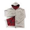 Felpa con cappuccio da uomo reversibile patchwork a quadri con zip per autunno e inverno