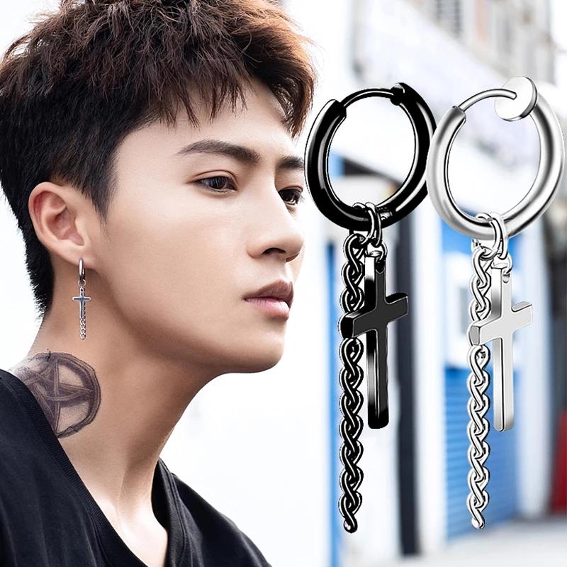 Купити 1 шт унісекс титан з нержавіючої сталі обруч краплі сережки ...