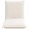 Adjustable Floor Footstool Cream Shaggy Fabric