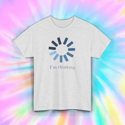 Ich denke Ladebalken Lustiges Tech Grafik T-Shirt Geschenk S-5XL