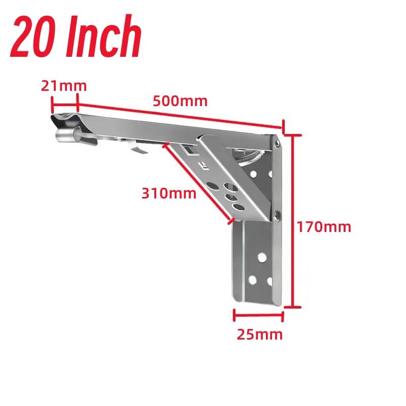 2er-Pack Schwerlast Klappregalwinkel für Werkbank 12/20 Zoll Edelstahl Wandmontiert L-förmiger Winkel Wandhalterung