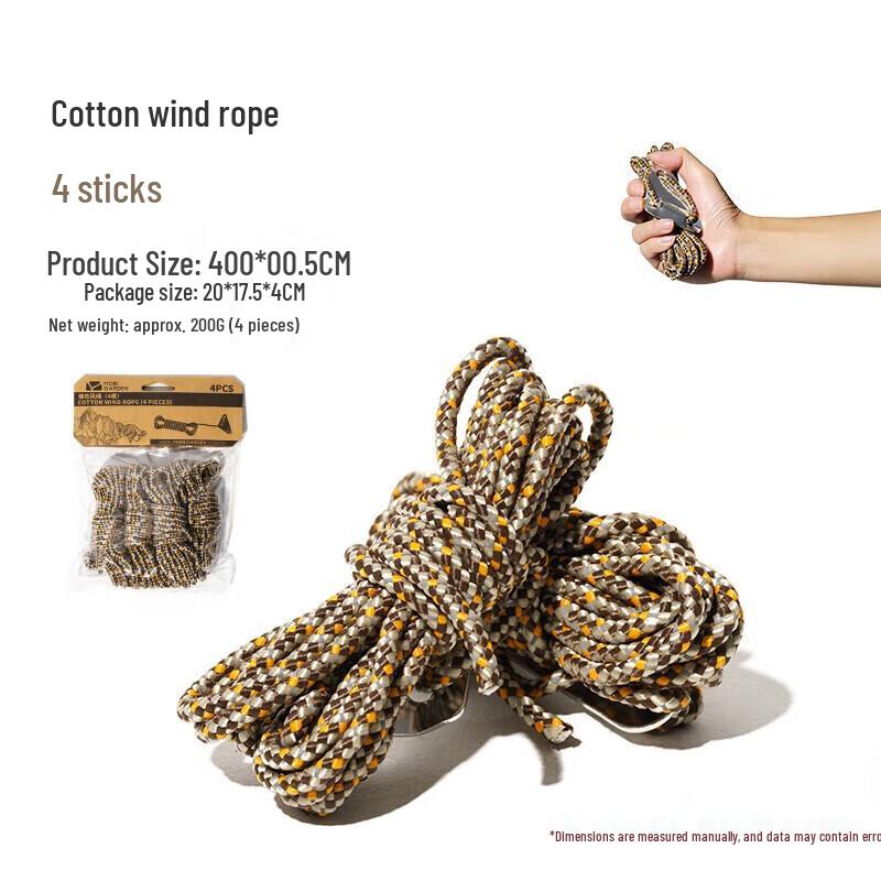 Mobi Garden Outdoor Camping Tent Cotton Wind Ropes (4-Piece Set)