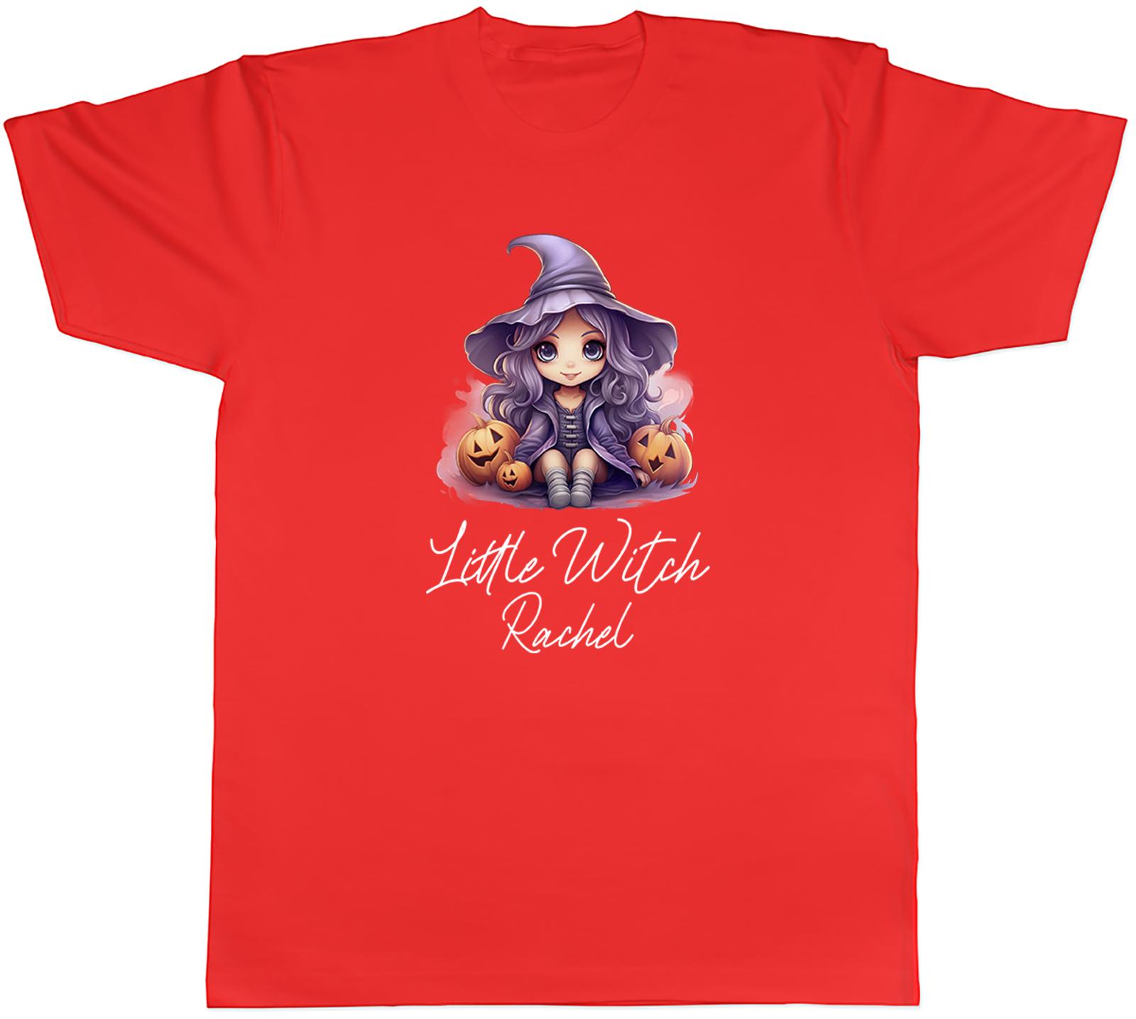 Personalised Any Name Little Witch Halloween Unisexs TShirt Tee Gift Top S