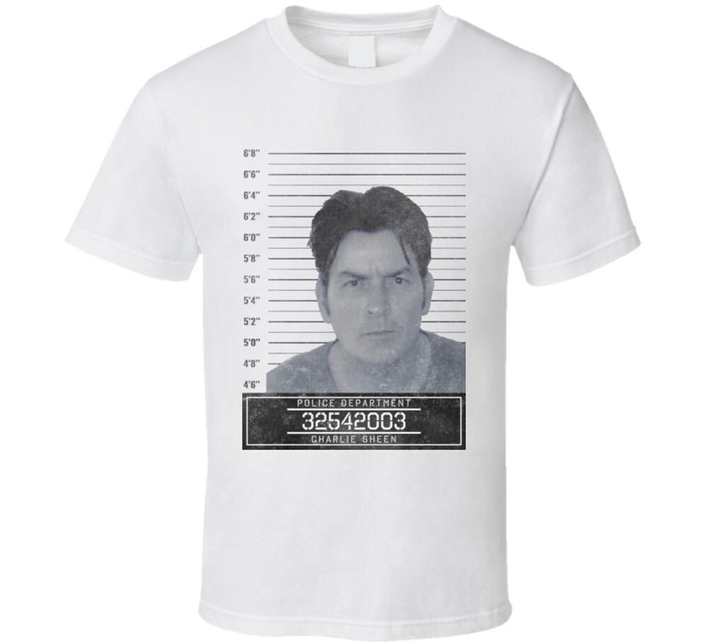 Charlie Sheen Celebrity Mugshot Police Department T Shirt Unisex T-Shirt M
