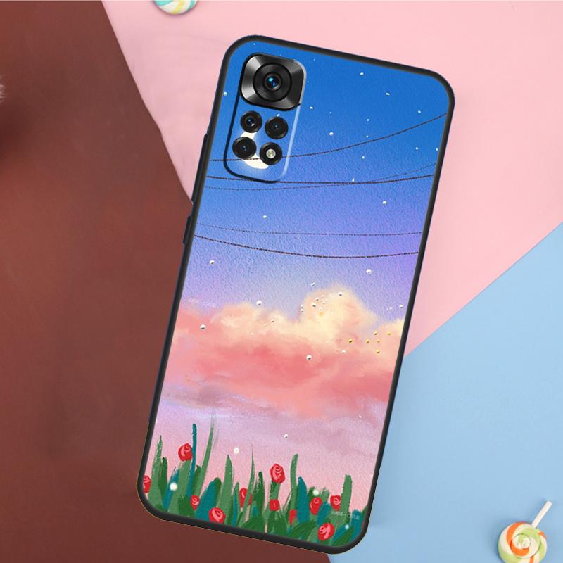Korean Sunset Scenery Cover For Xiaomi Redmi Note 13 Pro 14 12 11 9 10 9S 10S 11S 12S Redmi 14C 10C 12C 13C Case