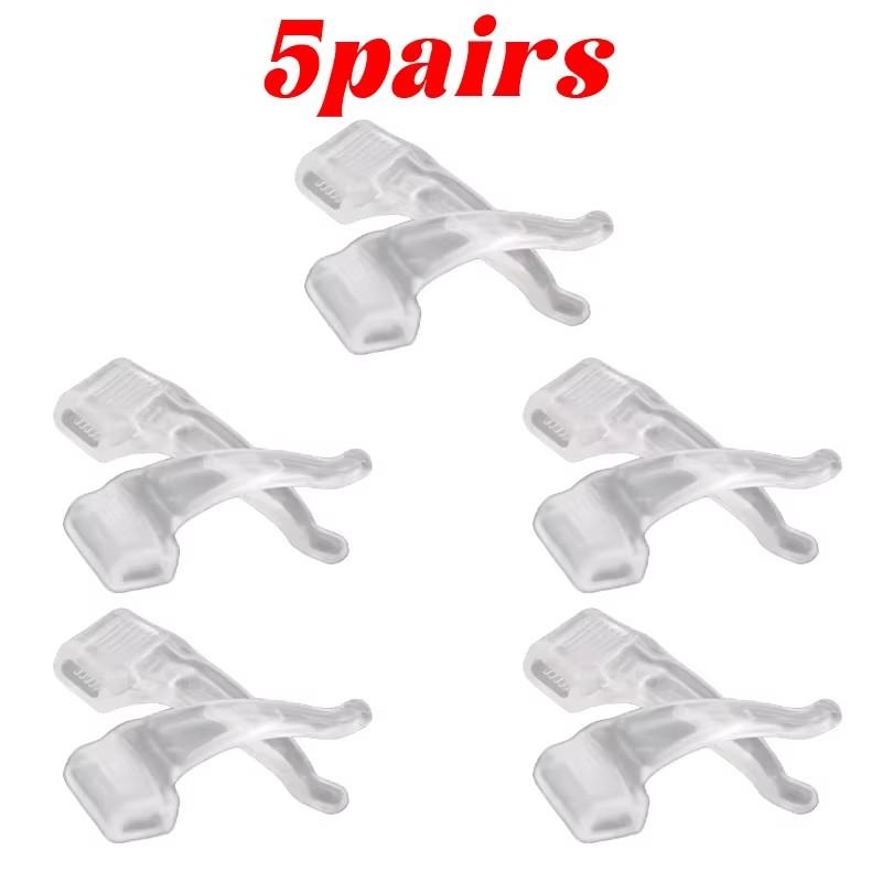 5/10/20pairs Silicone Anti-slip Ear Hooks Women Men Antiskid Glasses Leg Ear Sleeve Clear Anti-fall Eyewear Holder Accessories