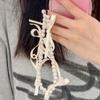 Ribbon Sweet Bow Ribbon Phone Strap Ballet Style Beaded Hanging Pendant  Women Girls