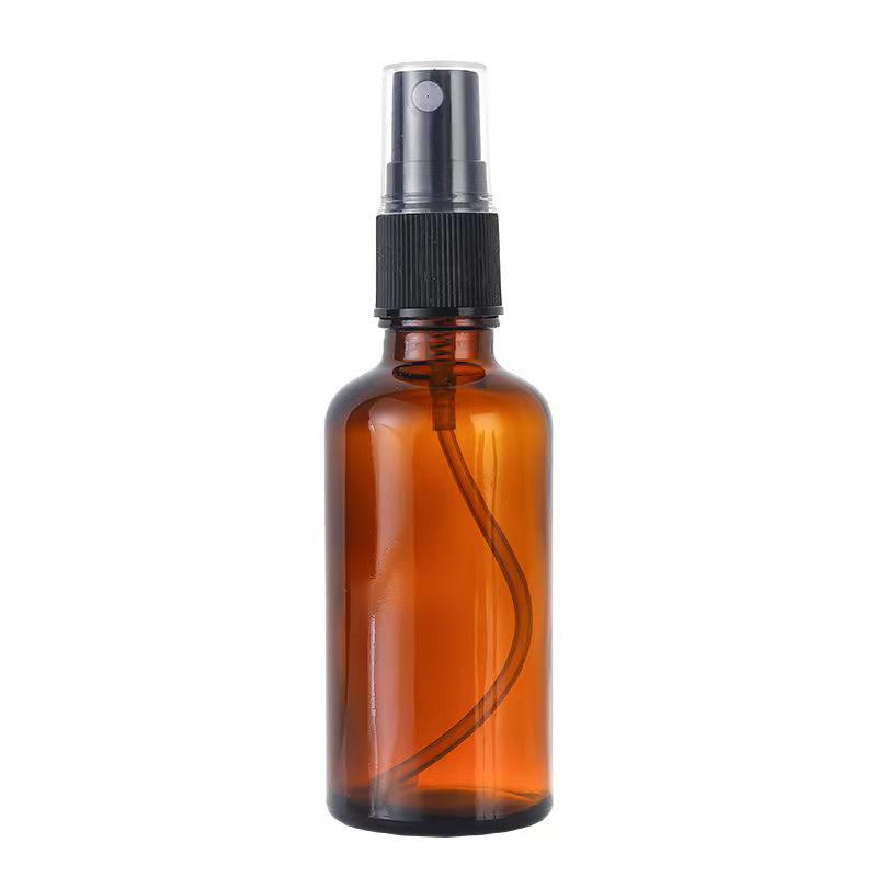 Amber Glass Essential Oil Spray Bottle, 5-100ml, Refillable for Cosmetic Serums.