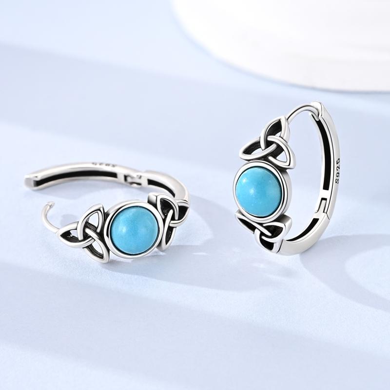 925 Sterling Silver Pendant Earrings Hoop Earrings Dreamcatcher Celtic Knot Cross Earrings for Women Party Fashion Jewelry Gifts