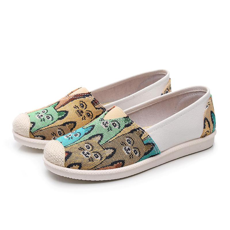 Spring New Cloth Shoes Women's Shoes Non-slip Soft Sole Trend Versatile Canvas Shoes One-pedal Fisherman Shoes