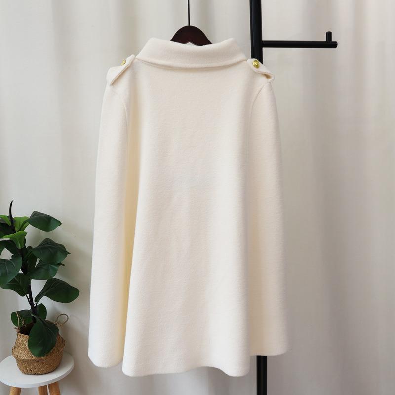 Autumn and winter new temperament knitted double-sided woolen shawl coat belt sweater jacket women