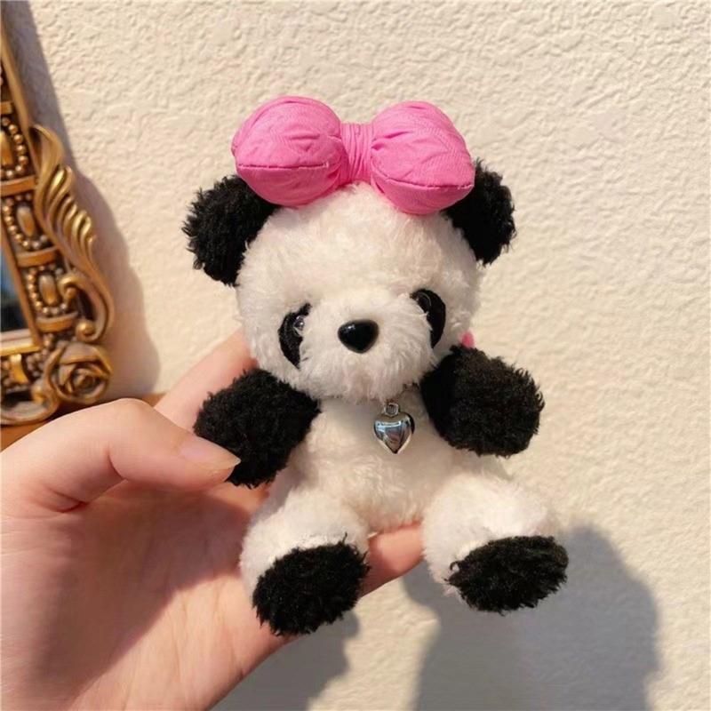 Cute Panda Doll Keychain Charming Panda Car Ornament Fun Decorative Piece Lovely Bag Charm for Women Perfect Present