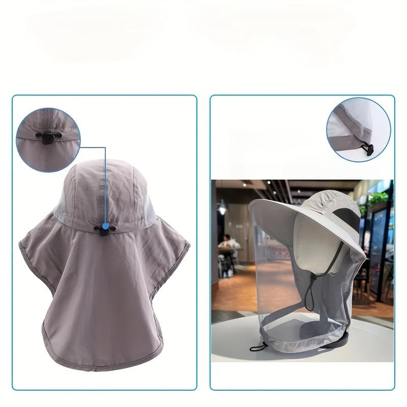 1pc Men'S Outdoor Breathable Sun Hat with A Mask,Outdoor UV-protective,breathable,multi-functional Sun Hat for Fishing,climbing
