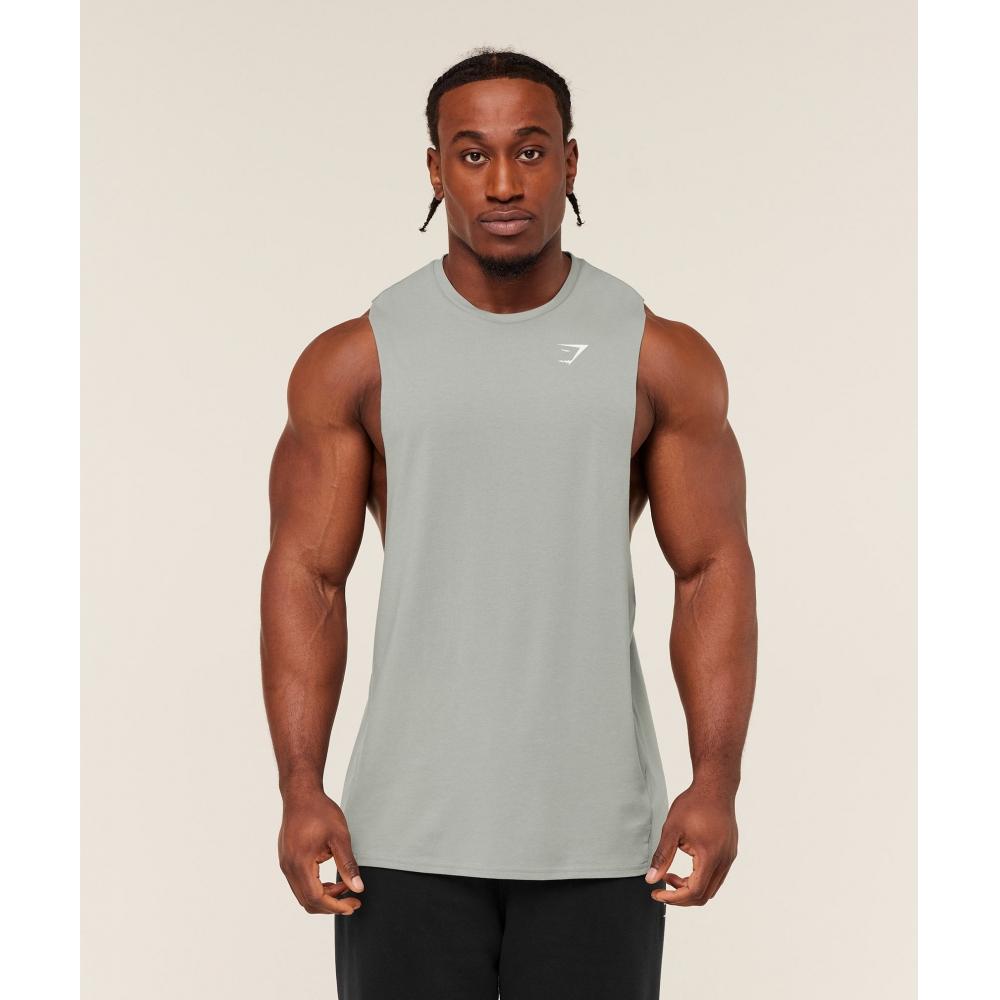 Gymshark Critical 2.0 Drop Arm Tank Smokey Grey A1a2r Gb7r