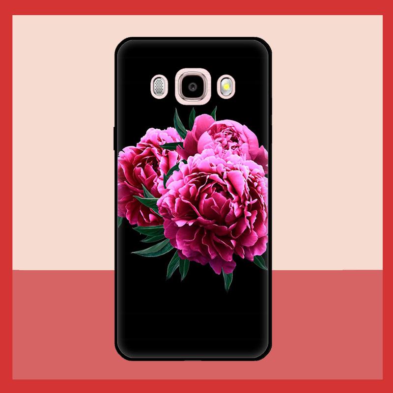 Elegant Pink Purple Peony Flower Case For Samsung Galaxy J3 J5 J7 2017 A3 A5 J1 2016 A7 A9 J8 A6 A8 J4 J6 Plus 2018 Coque