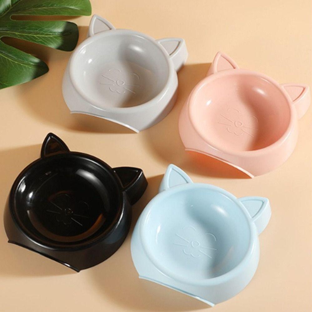 Cat Shape Cat Bowl Non-slip Cat Plates Cute Kitten Bowl  Pet Feeding