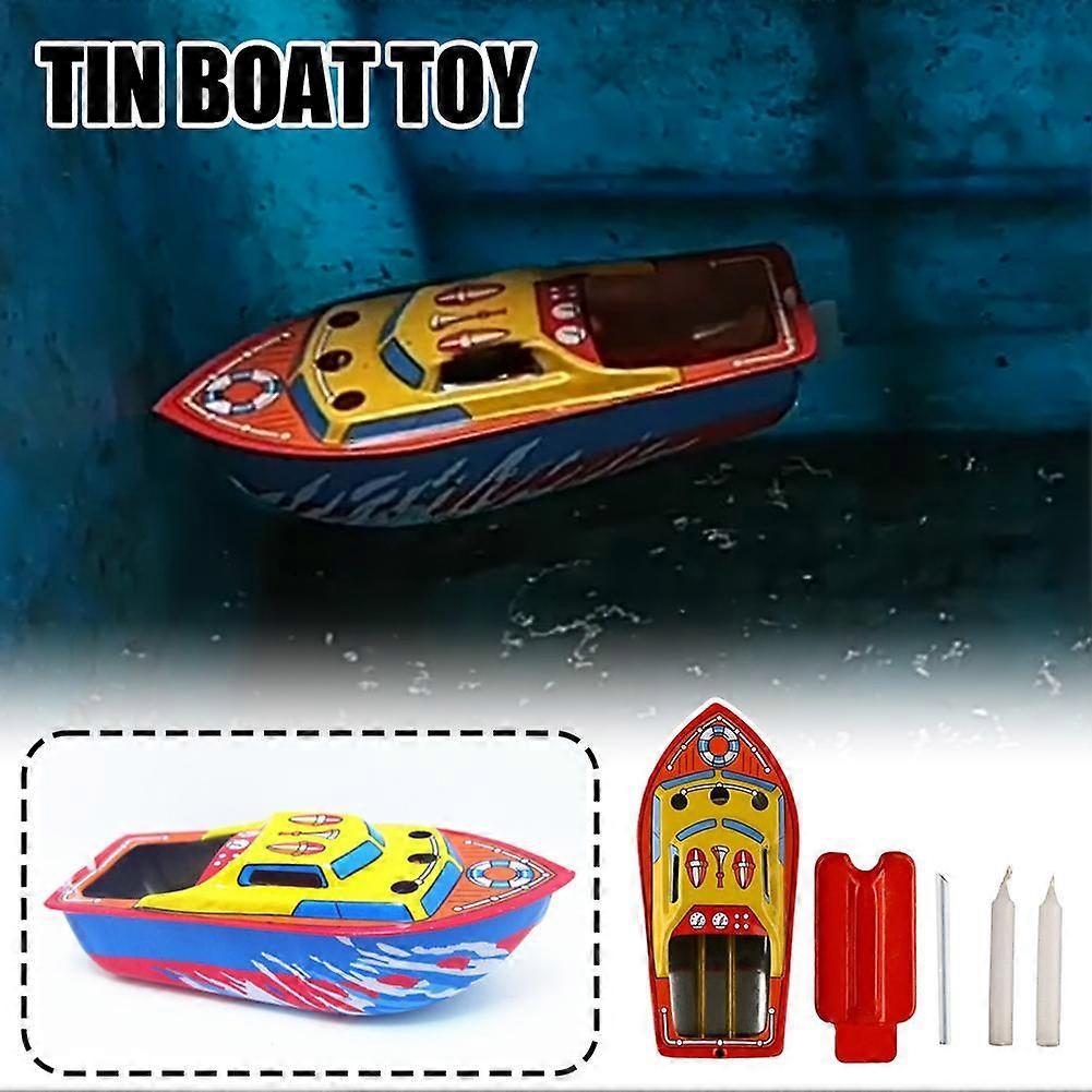 Candle Ship Collectable Tin Toy Steam Boat Candle Powered Boat Tin Vehicle Toy