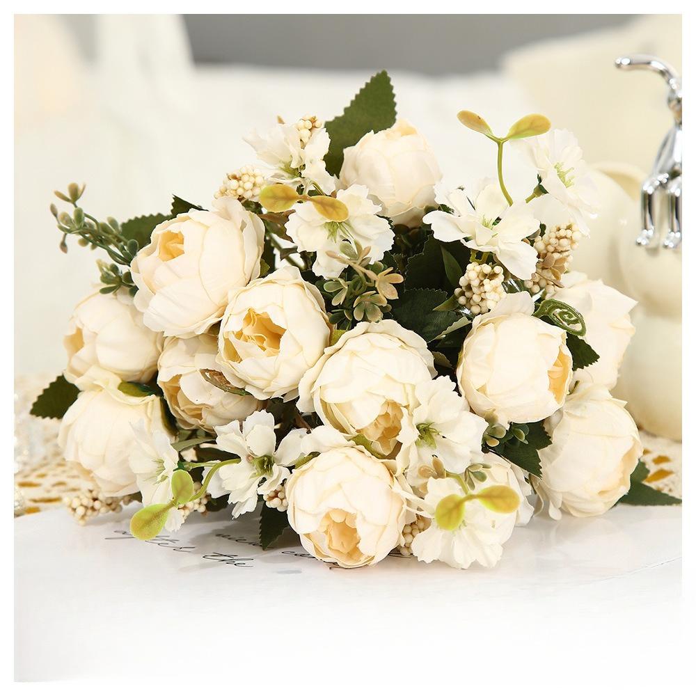 Bouquet Peony Simulation Flower Wedding Flower Home Decoration Flower Cross Border Simulation Flower Fake Flower Ornament