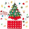 DIY Felt Christmas Tree Ornaments Advent Calendar, 24 Days Countdown to Xmas Advent Calendar with 24 Ornaments & Pockets, DIY Tree Cute Holiday Decor
