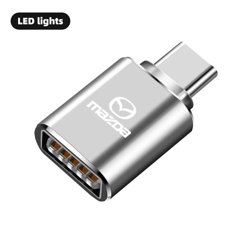 2025 Heißes Datenkabel Typ-C auf USB-Adapter Hochgeschwindigkeits-Port Zubehör für Mazda 2 3 6 5 Atenza CX3 CX5 MX5 CX7 Axela CX30 CX90 CX