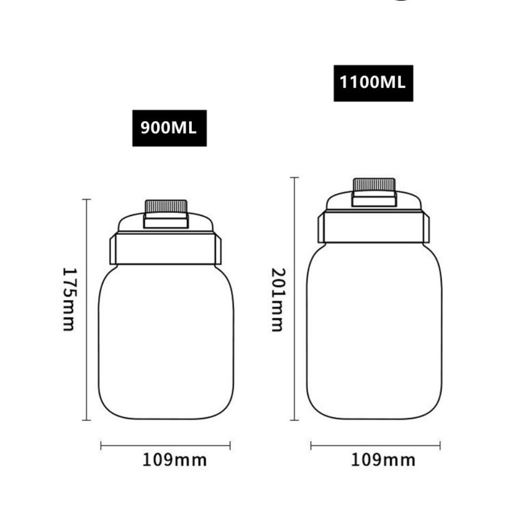 1100ml/900ml Large Capacity Car Vacuum Flasks Big Belly Insulated Cup  Student Worker