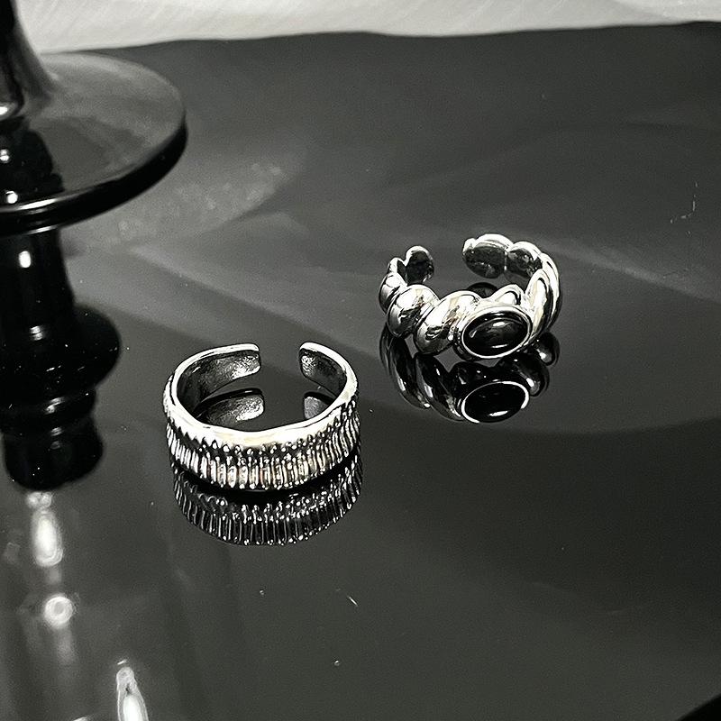 Niche Design High-End Retro Ring Women'S Thread Ring Arm Fashion Personality Cool Handsome Open Ring Trendy Cool