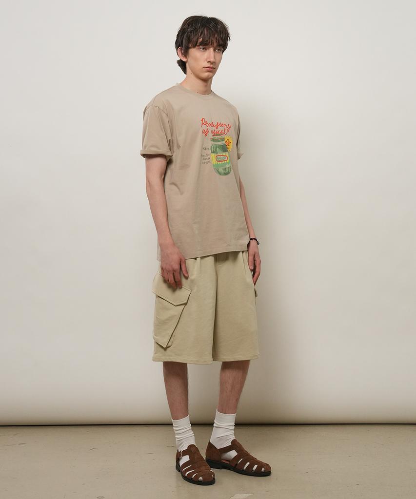 General Idea Man Cargo Sweat Half Pants [Sand] / Gf2Mhp020