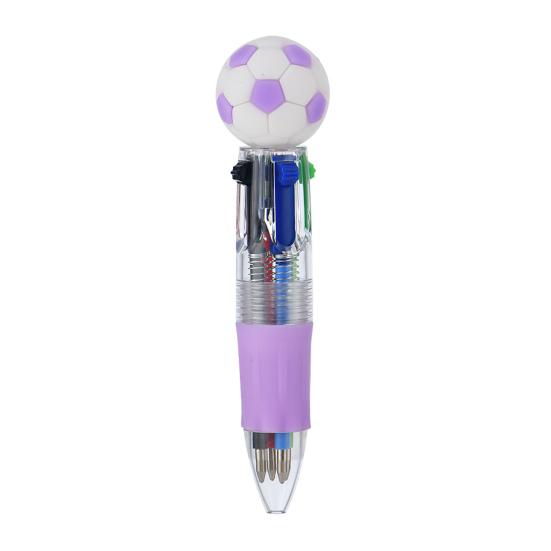 2Pcs Retractable Ballpoint Pen Cartoon Sports Ball 4-Color Mini Journal Pen with Football Basketball