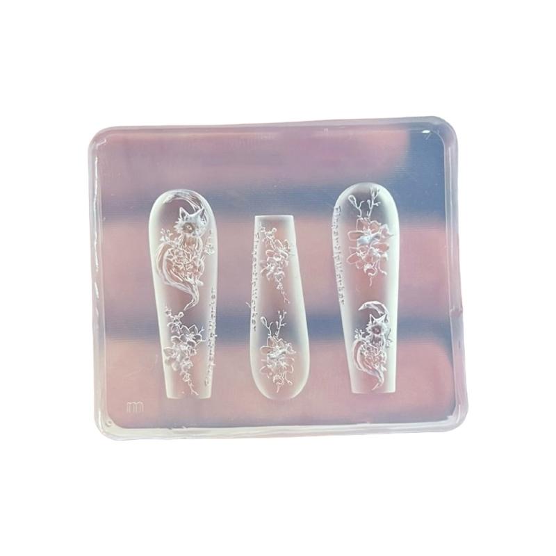 Flexible Silicone Nail Art Mold Creative Charm Design Reusable Manicure Accessories Easy Clean Home Salon Use