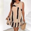 Sleeveless Dress Round Neck Temperament Printed Plus Size Short Dress