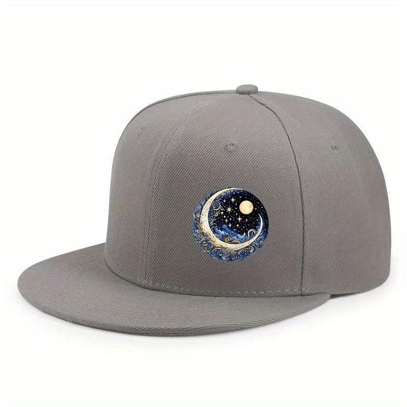 Crescent Moon Celestial Night Sky Baseball Cap Adult Polyester Adjustable Casual Snapback Hat Unisex