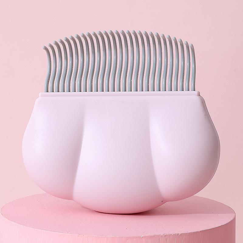 1Pcs Multi-Purpose All Hair Lengths Pet Grooming Brush Shell Shape Self-Cleaning Massage Comb Ergonomic Pet Comb Pet Cat Dog