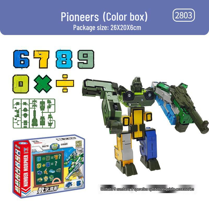 Power Rangers Alphabet & Number Transforming Robot Building Blocks Toy Set for Kids