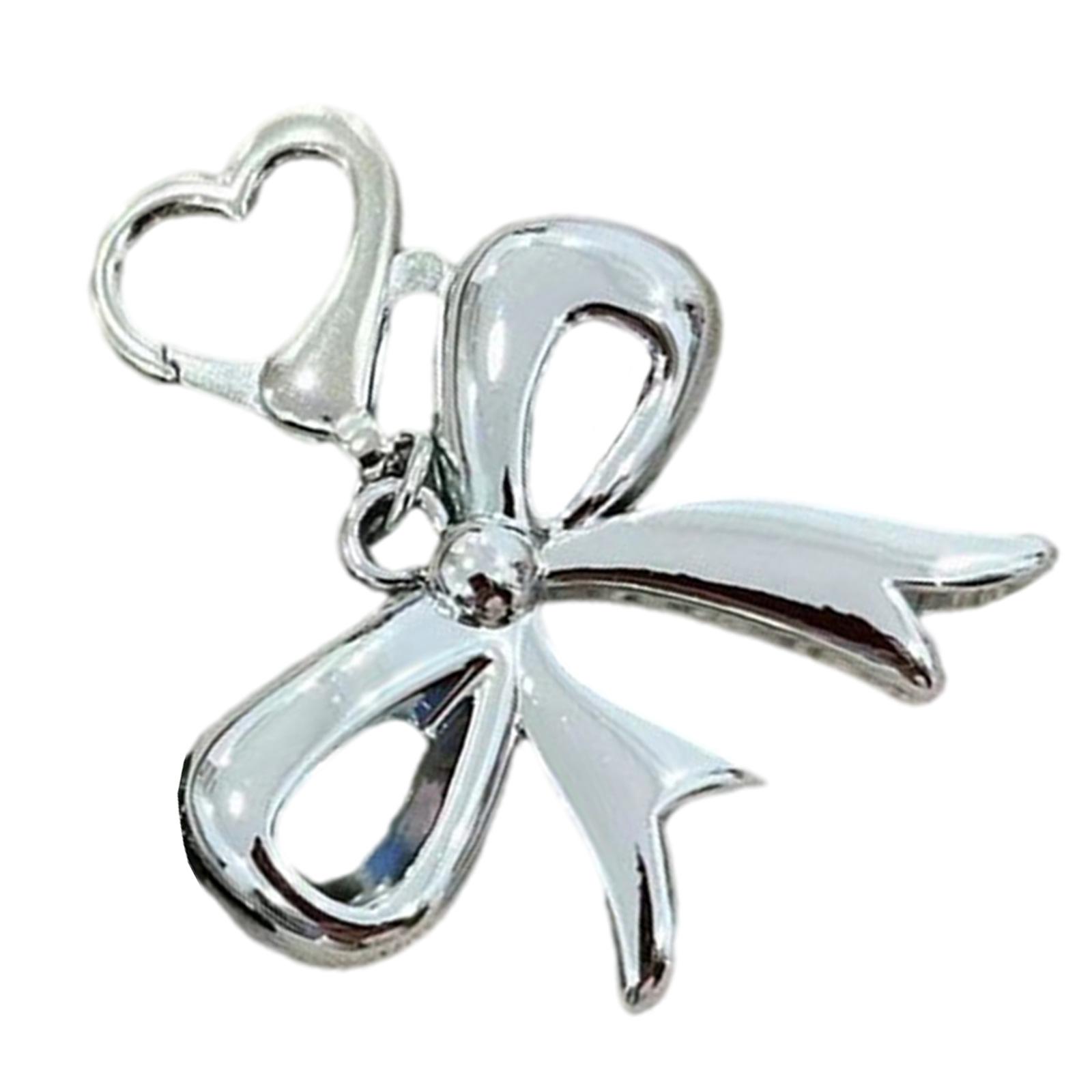 

Fashionable Butterfly Bowknot Keyring Sturdy Acrylic Keychain Pendant Bag Charm for Stylish Ladies Key Collectors срібний