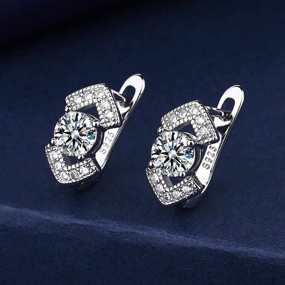 925 Sterling Silver Jewelry Women Cute Tiny Clear Crystal CZ Stud Earrings Gift for Girls Teens Lady New