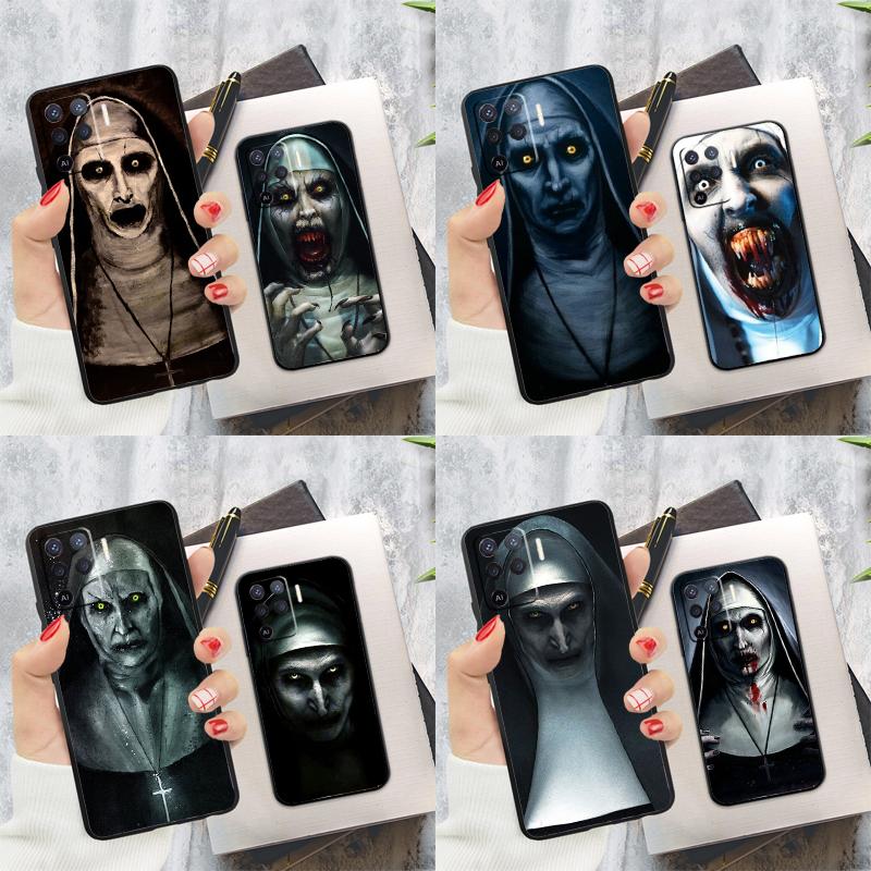 The Nun Valak Horror Phone Case For Oppo A54 A74 A94 A15 A16 A17 A52 A72 A76 A96 A57 A58 A78 A98 A53S Cover Case