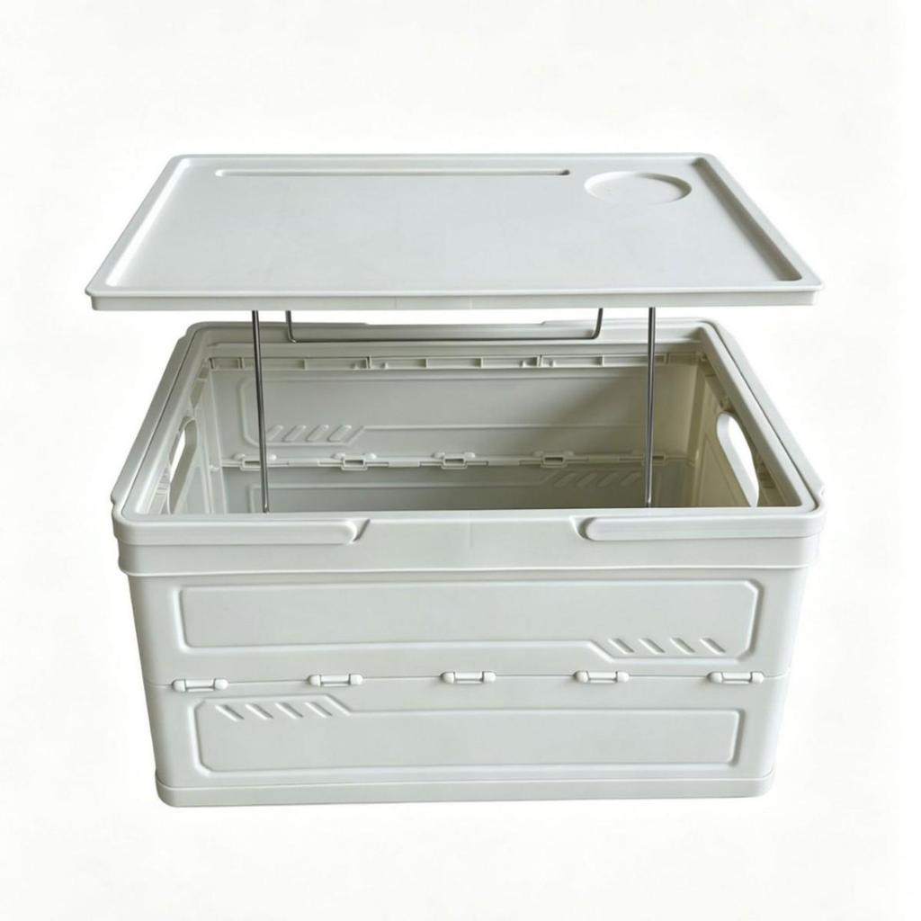 Portable Folding Picnic Basket with Wooden Top