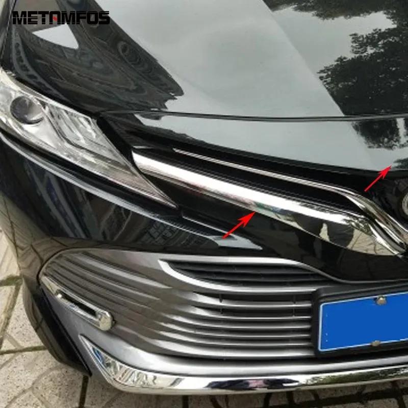 For Toyota Camry XV70 LE XLE 2017 2018   Chrome Front Center Grille Trim Front Engine Hood Lid Accessories Car Styling