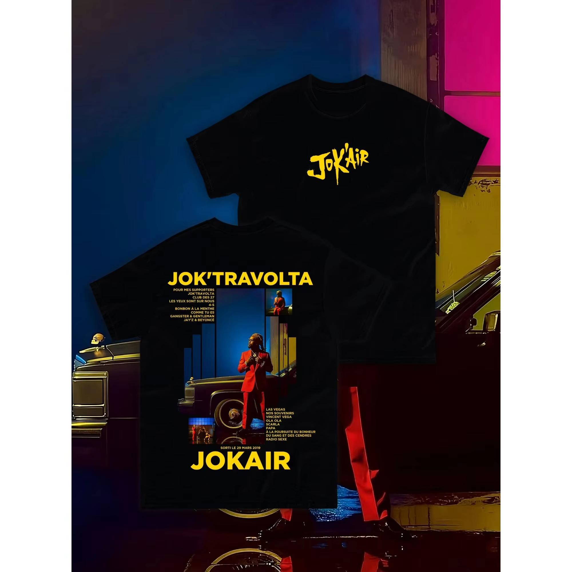 

Summer Men s JOKAIR Printed Round Neck T-shirt Made of Pure Cotton in Plus Size Hip-hop Street Styleblack Short Sleeved Shirt 4XL
