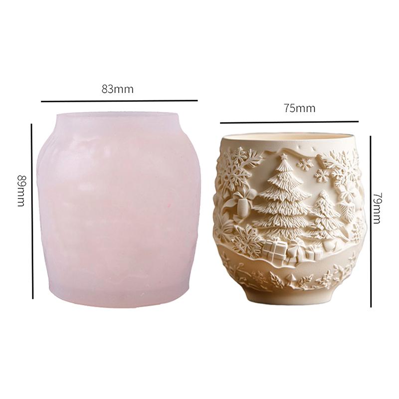 Large Christmas Silicone Mold, Suitable For Making Flower Pots, Candles, Storage Boxes - Non-sticky Soft Reusable DIY Mold