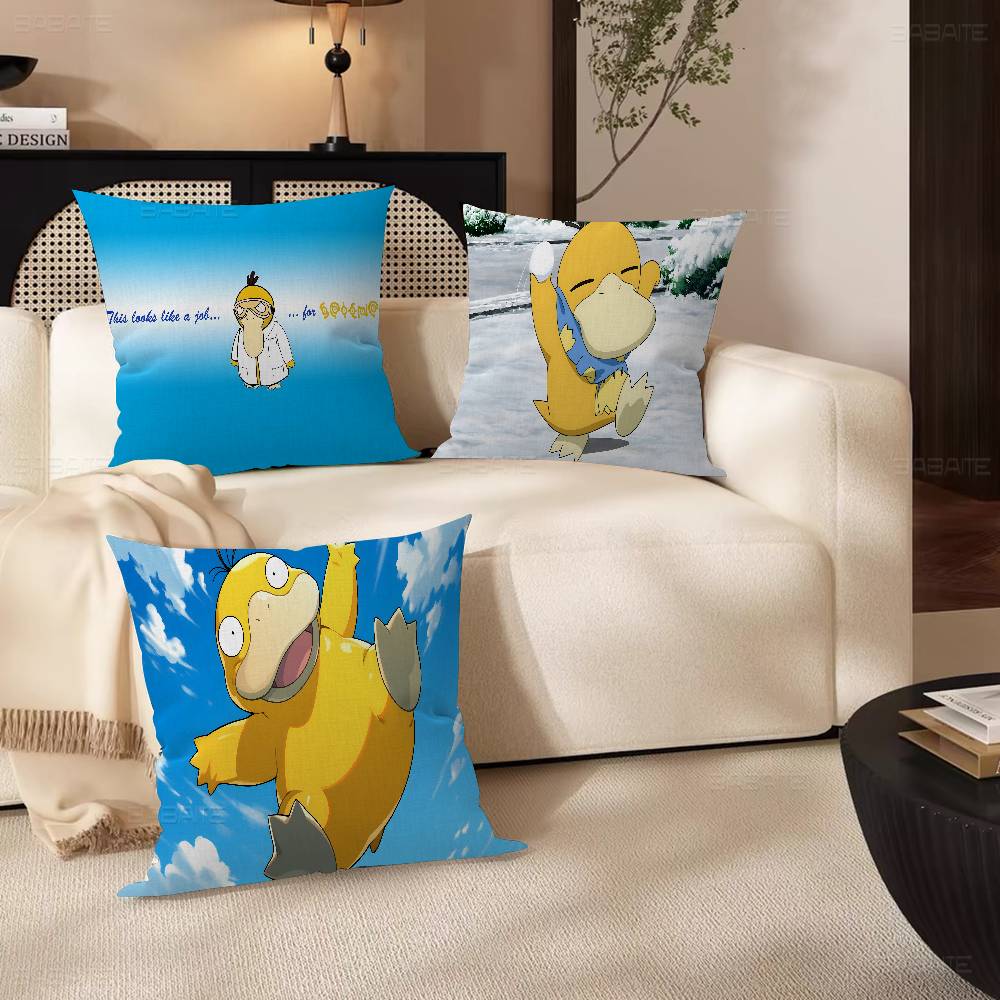 P-Pokemon P-Psyduck 45*45cm Povlak na polštář Potah na polštář Dekorativní povlak na polštář Domácí povlak na polštář Pro polštář na pohovku
