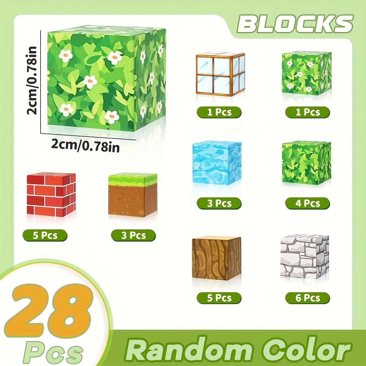 Набор магнитных кубиков Minecraft - Магнитные строительные блоки с аксессуарами